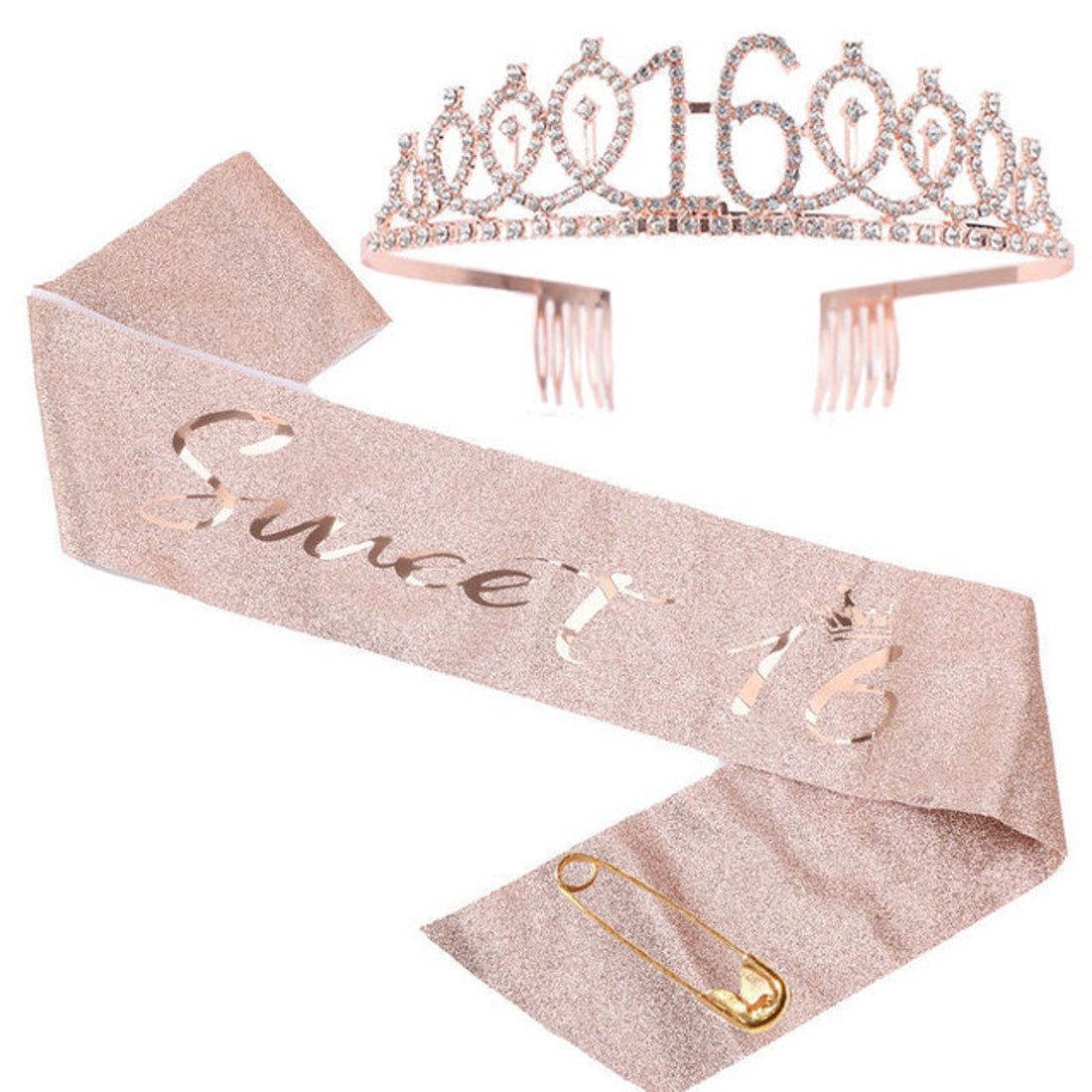 Tiara and Sash - 16th Birthday (Rose Gold)