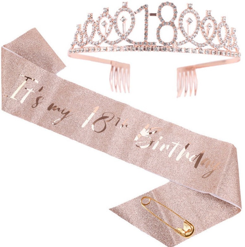 Tiara and Sash - 18th Birthday (Rose Gold) - Preppy Kids (Grand Bazaar)