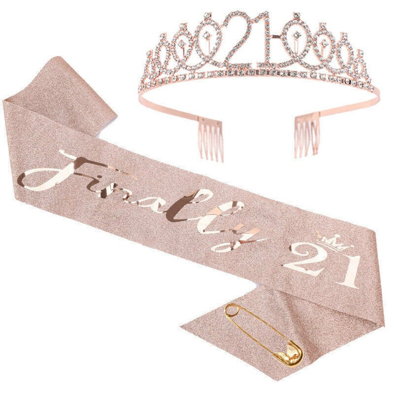 Tiara and Sash - 21st Birthday (Rose Gold)