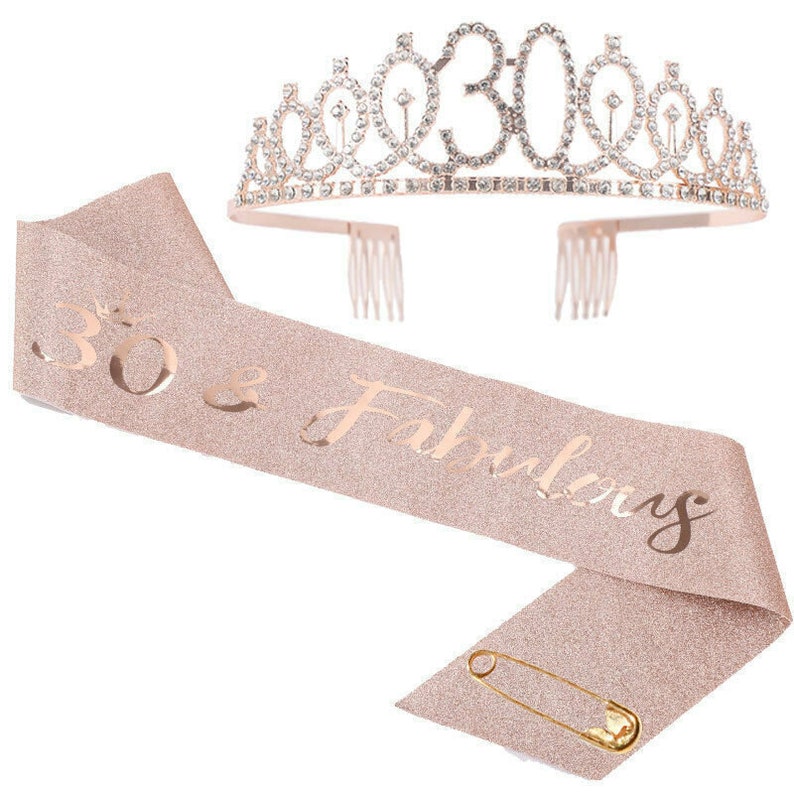 Tiara and Sash - 30th Birthday (Rose Gold)