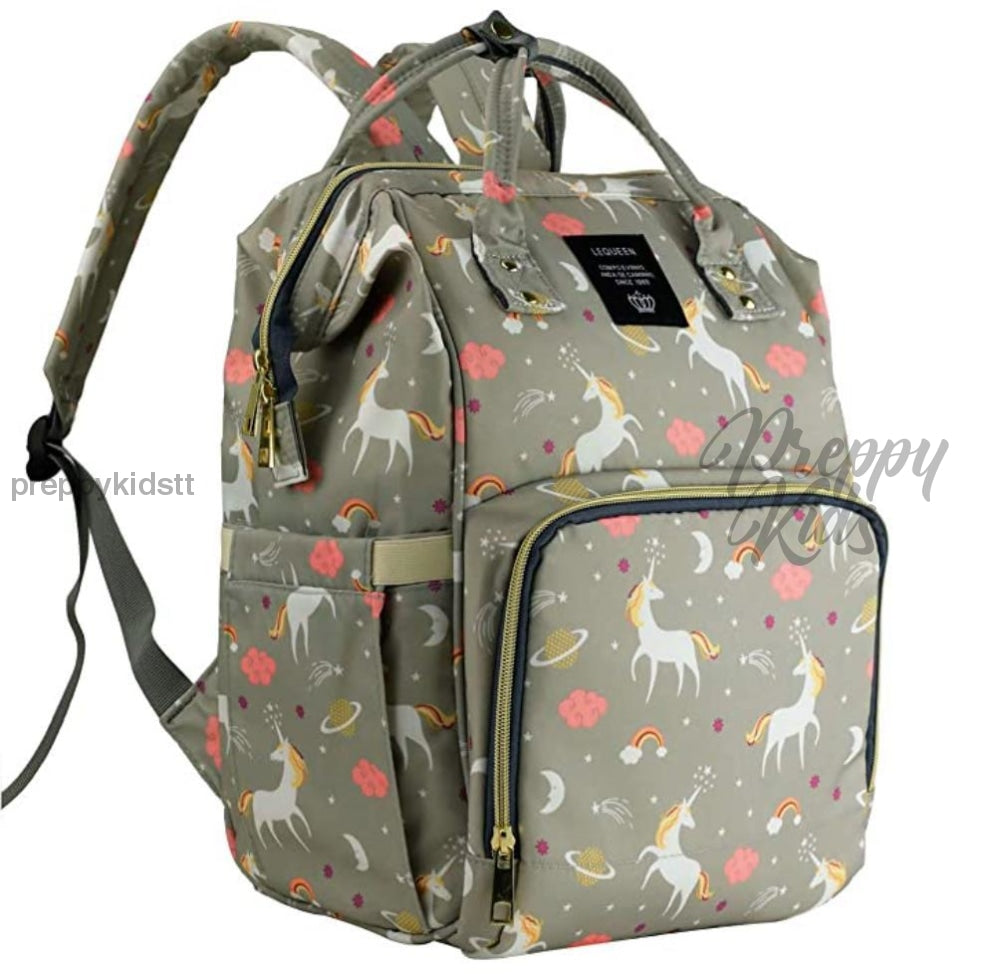 Unicorn Bucket Mummy Baby Bag (Grey) Bags