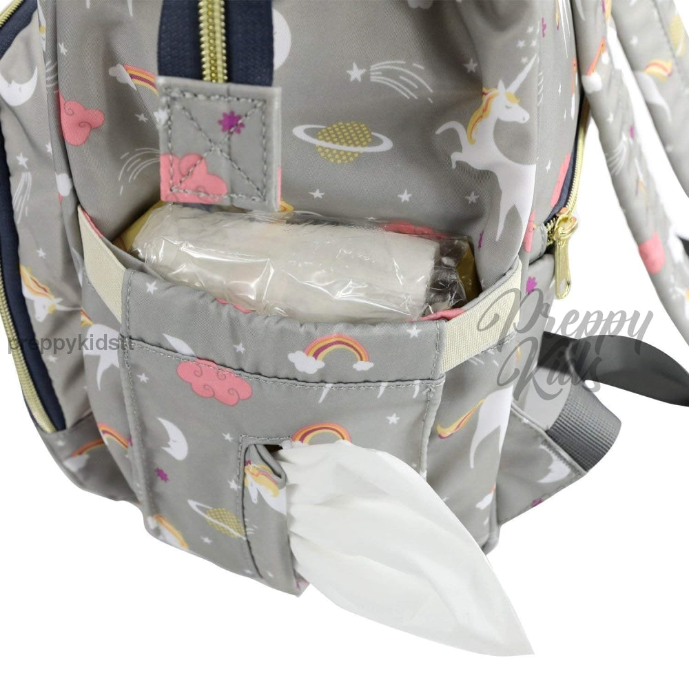 Unicorn Bucket Mummy Baby Bag (Grey) Bags