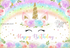 Unicorn Happy Birthday Backdrop Party Decorations