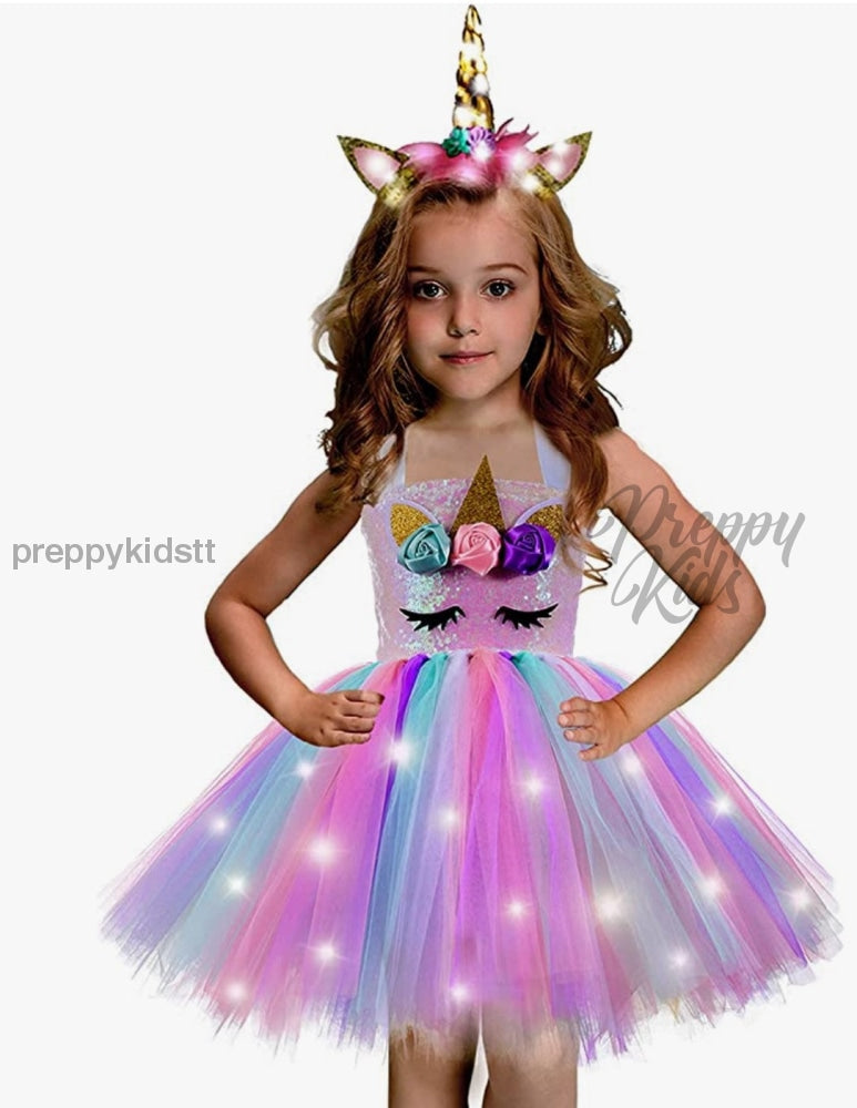 Unicorn Lliy Light Up Birthday Dress Outfits