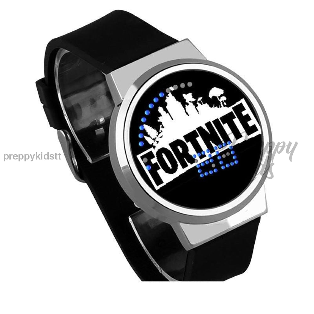 Waterproof Fortnite Touch Screen Wrist Watch With Luminous Feature Black Silver Led