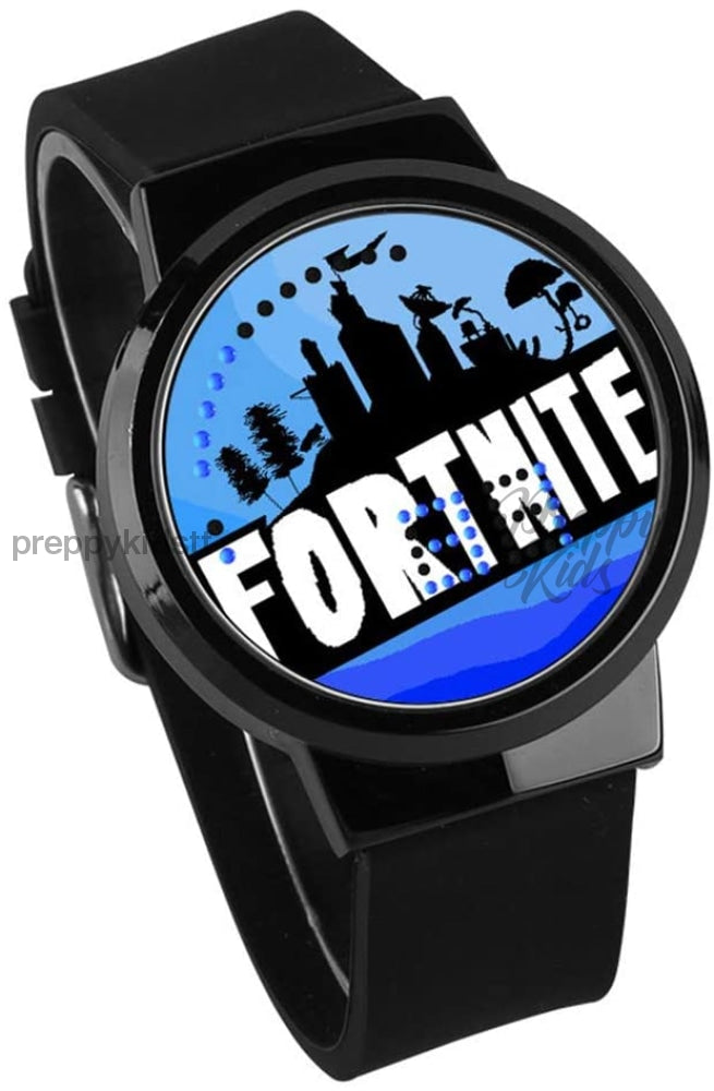 Waterproof Fortnite Touch Screen Wrist Watch With Luminous Feature Blue Black Castle Watch Led