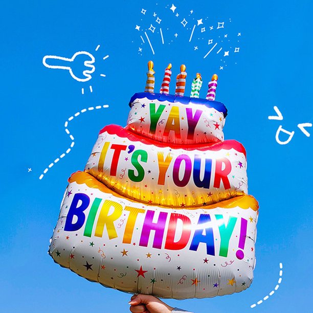 YAY It's your Birthday Three Layer Cake Foil Balloon | Preppy Kids TT
